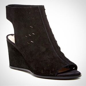 Via Spiga Leatrice Perforated Suede Wedges